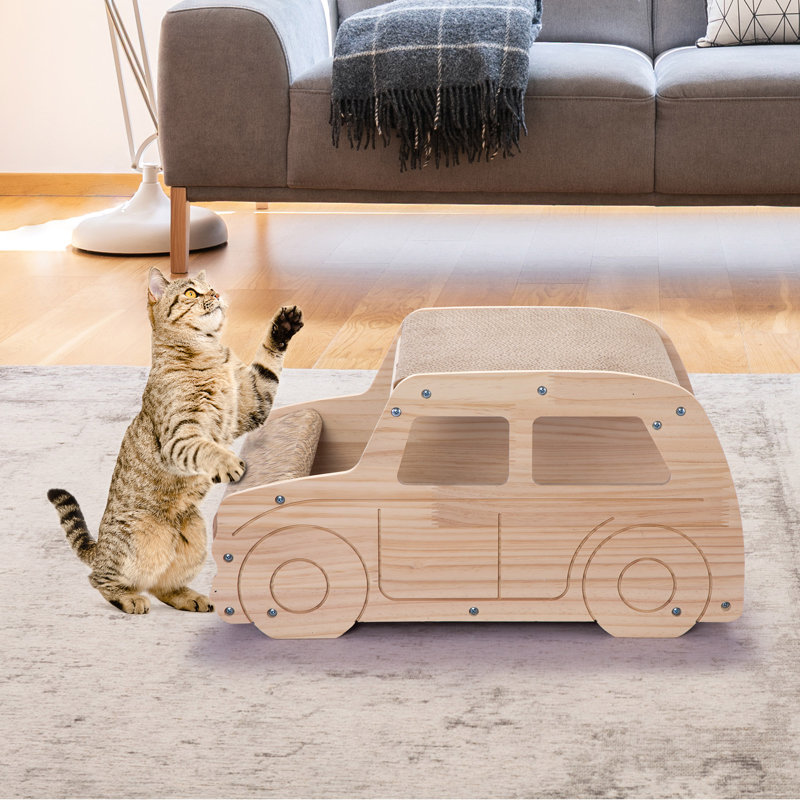 Grattoir pour chat en bois 2-en-1