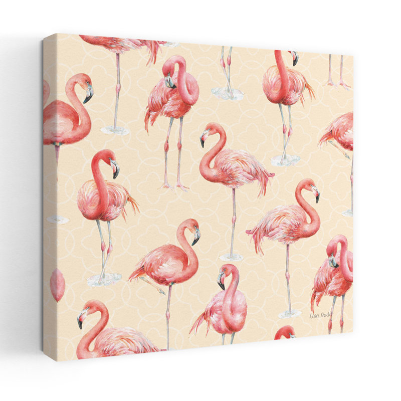 Motif gracieusement rose de flamant rose, art tropical, H 24 po x l 24 po