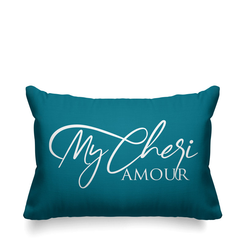 Housse et insert de coussin rectangulaire Aspire Cheri Amour, Turquoise