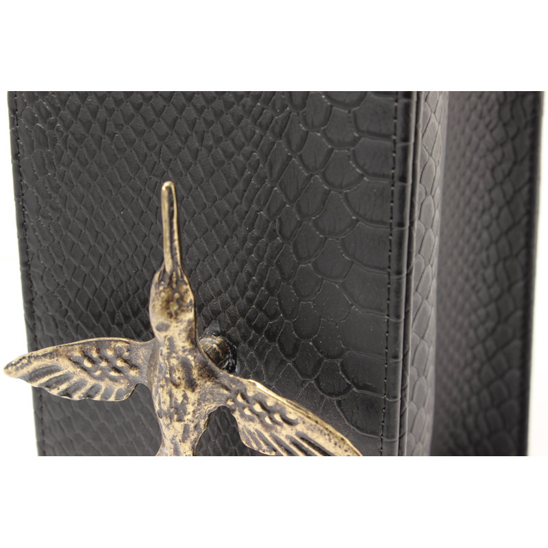 Snake Skin & Hummingbird Wine Carrier, Bleu
