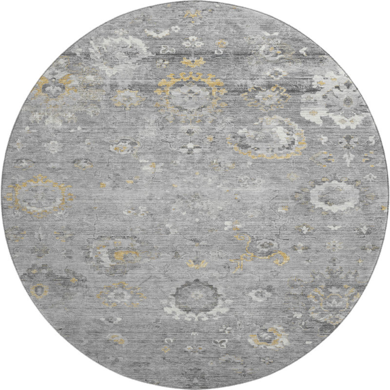 Premium Machine Washable Sykora AMF1371 Formal Rug, Round 8'