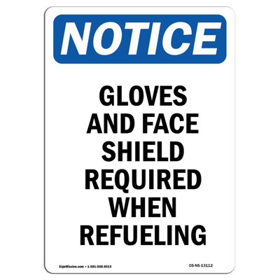 Gloves and Face Shield Required Sign