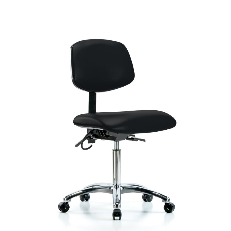 Vinyl Task Chair, Black, Casters