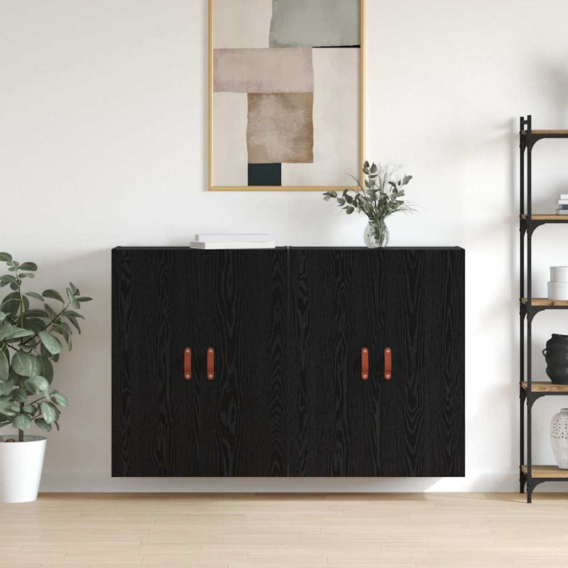 Wall Mounted Cabinets Storage Cabinet Cupboard Display Cabinet, Black Oak