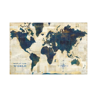 World Map Collage by Sue Schlabach - Print on Canvas