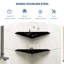 Paquet de 2 tablettes de douche encastrées noires mates de 10 po FerdY, tablette de douche flottante, tablettes de rangement en acier inoxydable 304 pour murs de salle de bain carrelés, sans perçage, diamant irrégulier