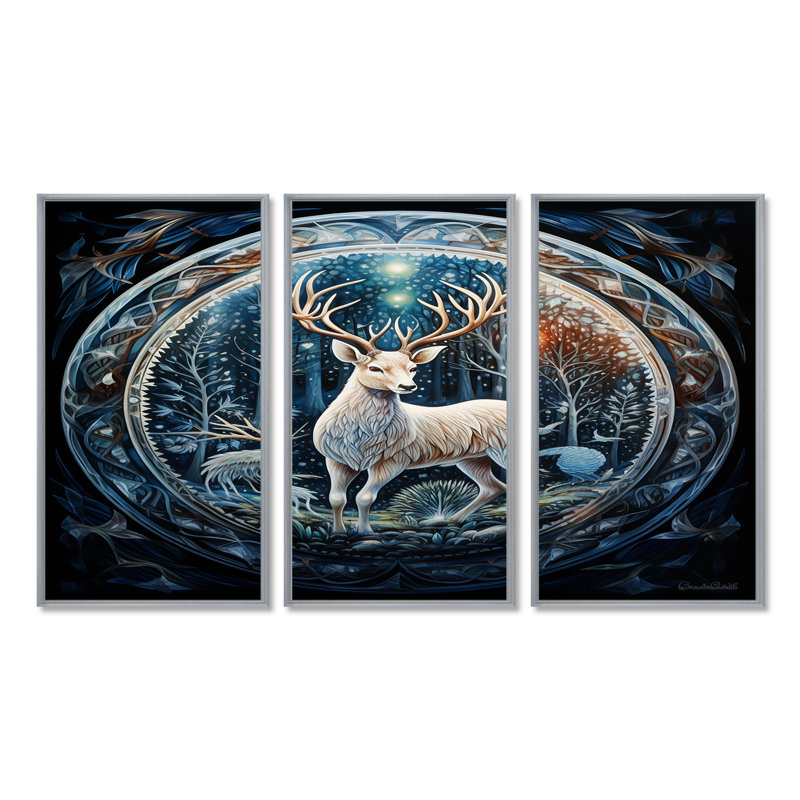 Ensemble d'art mural Charlot, Encadrement argenté, H 40 po x l 60 po x P 1 po