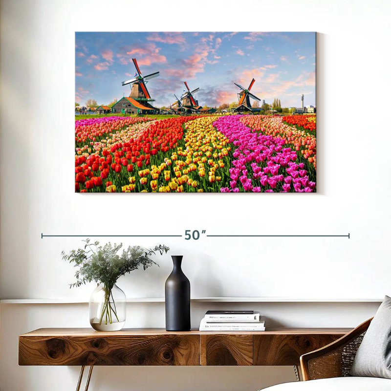 Tulipes et moulins à vent Alvord, H 26 po x l 39 po