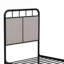 Lit plateforme simple sans sommier tapissier en métal noir classique avec tête et pied de lit en lin pour la chambre à coucher