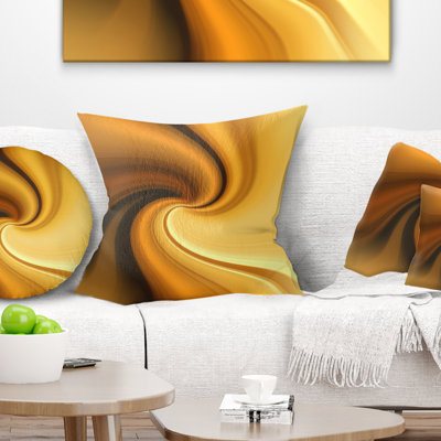 Brown Waves Curved Texture - Abstract Printed Pillow