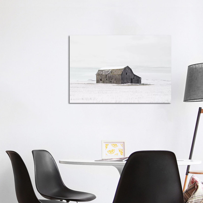 Barn In Winter by Leah Straatsma - Wrapped Canvas Print, 101.6 cm H x 66.04 cm W x 3.175 cm D