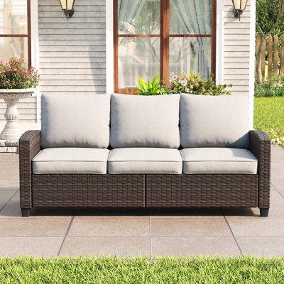 3-seater Patio Wicker Sofa Chairs with Cushions