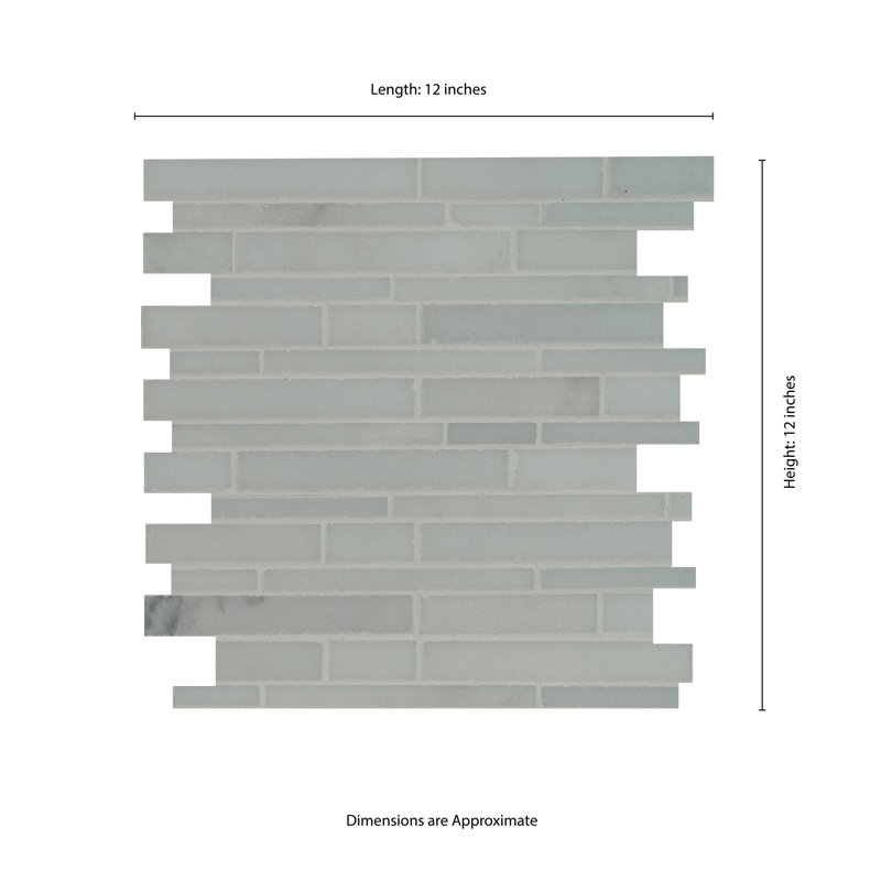 Greecian  12" X 12" Marble Mosaic Tile in Polished