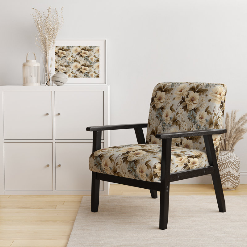 Chaise d'appoint florale Cobalt, Motif victorien floral éthéré rococo II