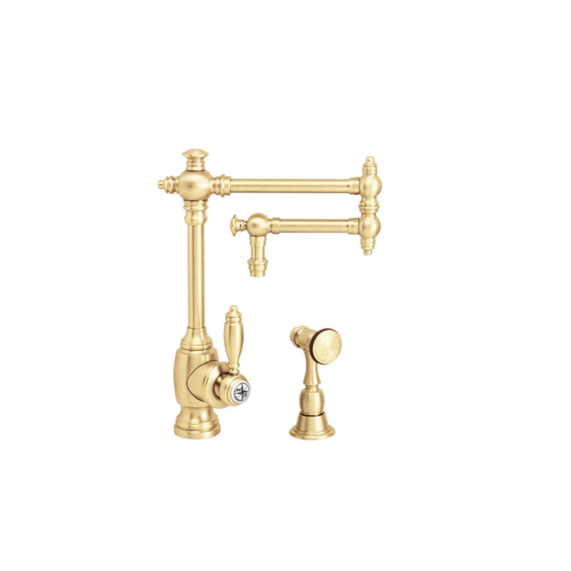 Towson Kitchen Faucet - 12" Articulated Spout, Polished Brass
