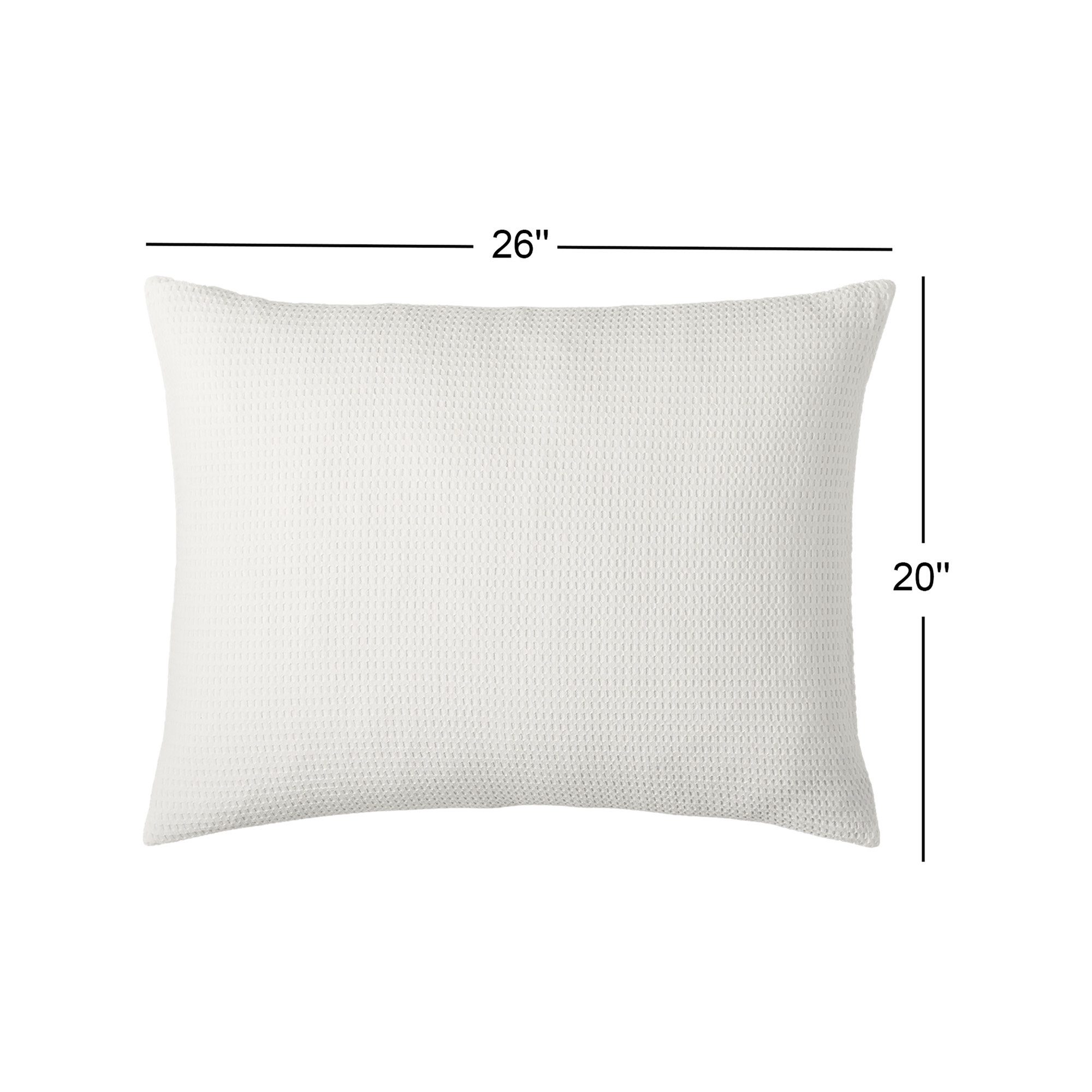 Felix Cotton Waffle Sham Set, Standard, White