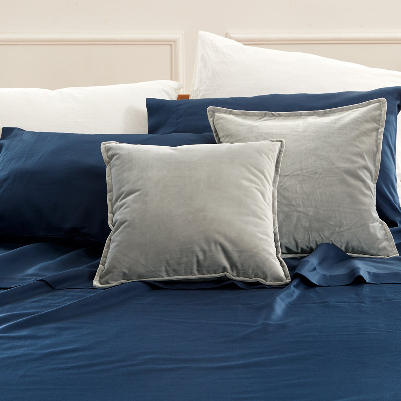 Housse de coussin carré en velours, Gris