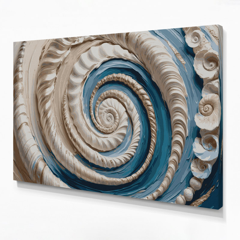 Art mural sur toile, "Coastal Shell Impressions", H 8 po x l 10 po