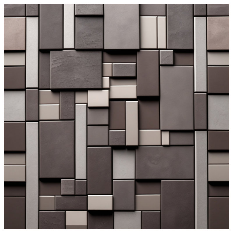 Tapisserie murale motif géométrique brique - Rectangles, H 104 po x 88 avec 4 œillets