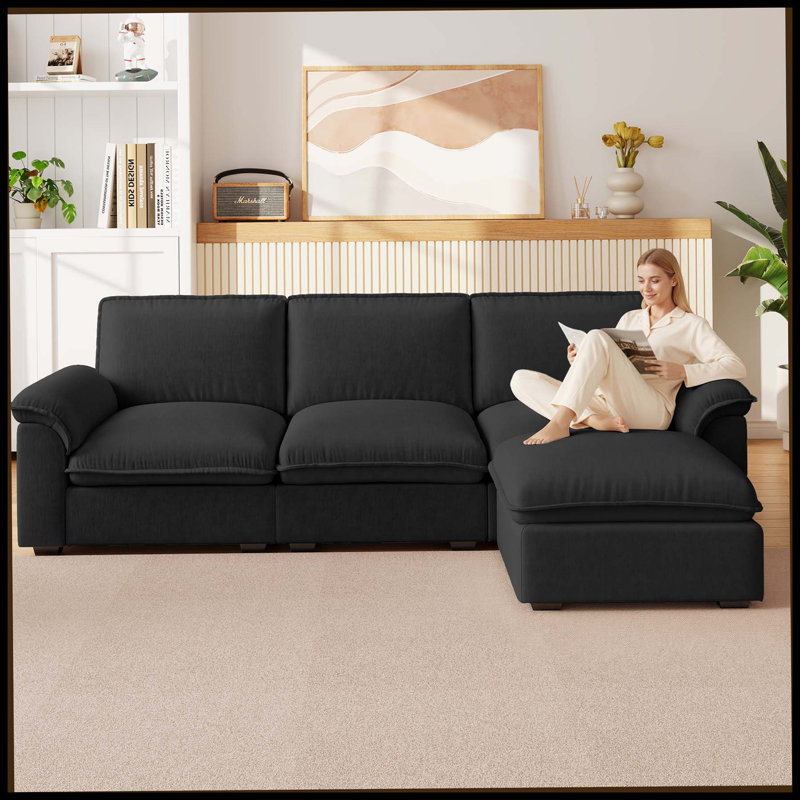 Canapé modulaire Cloud Couch For L, Noir