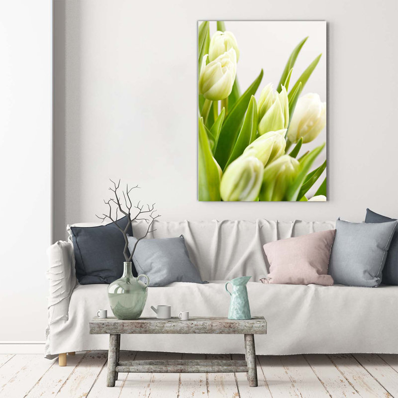 White Tulips - Wrapped Canvas Print
