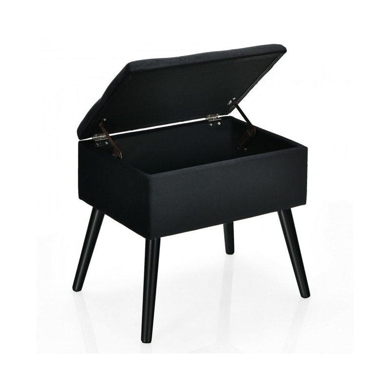 Repose-pieds de rangement en velours de 15 po de largeur
