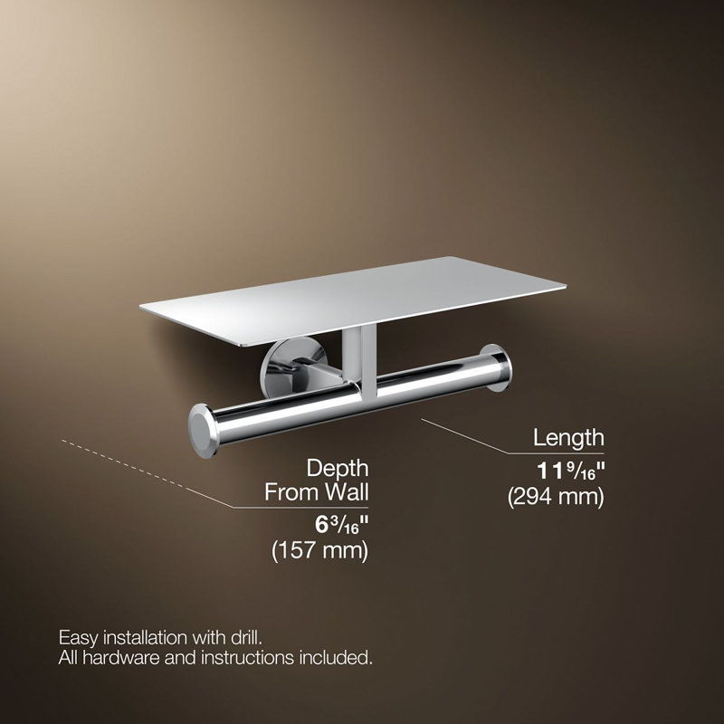 Components™ Covered Double Toilet Tissue Holder, Polished Chrome