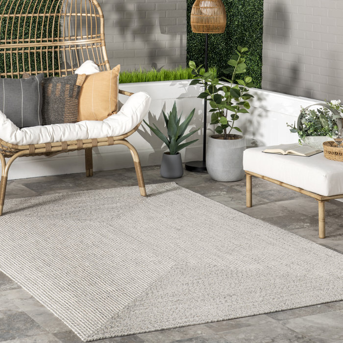Ebern Designs Luchezar Handmade Braided Ivory Indoor/Outdoor Rug ...