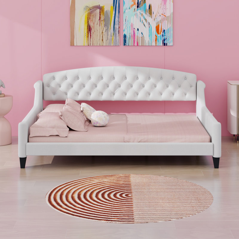 Modern Luxury Tufted Button Daybed, Beige
