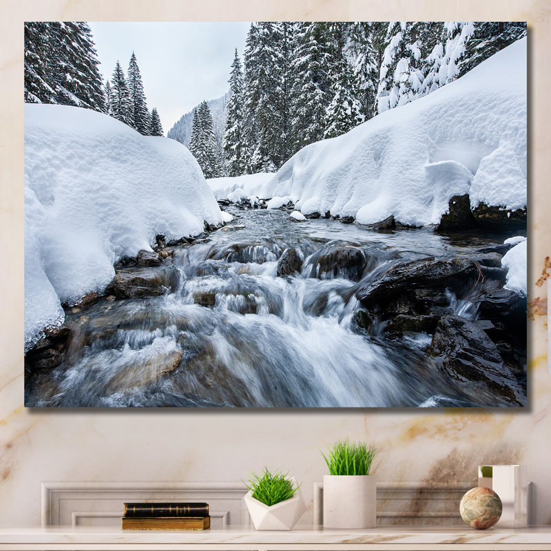 «Winter Alaskan Beauty VI» sur toile, H 16 po x l 32 po x P 1 po, Toile tendue