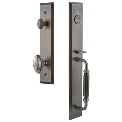 Fifth Avenue Handleset with Single Cylinder Deadbolt and Eden Prairie Door Knob and Rosette