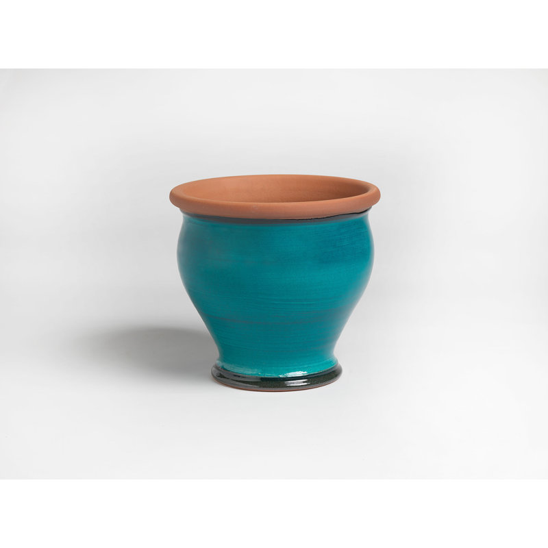 Bellied Planter  , Turquoise Green/Orange, 35" H x 41.5" W x 41.5" D