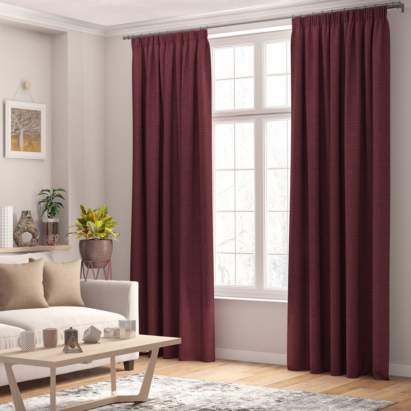 Shillings Blackout Curtain Pair, Burgundy, 168 W x 137 D cm