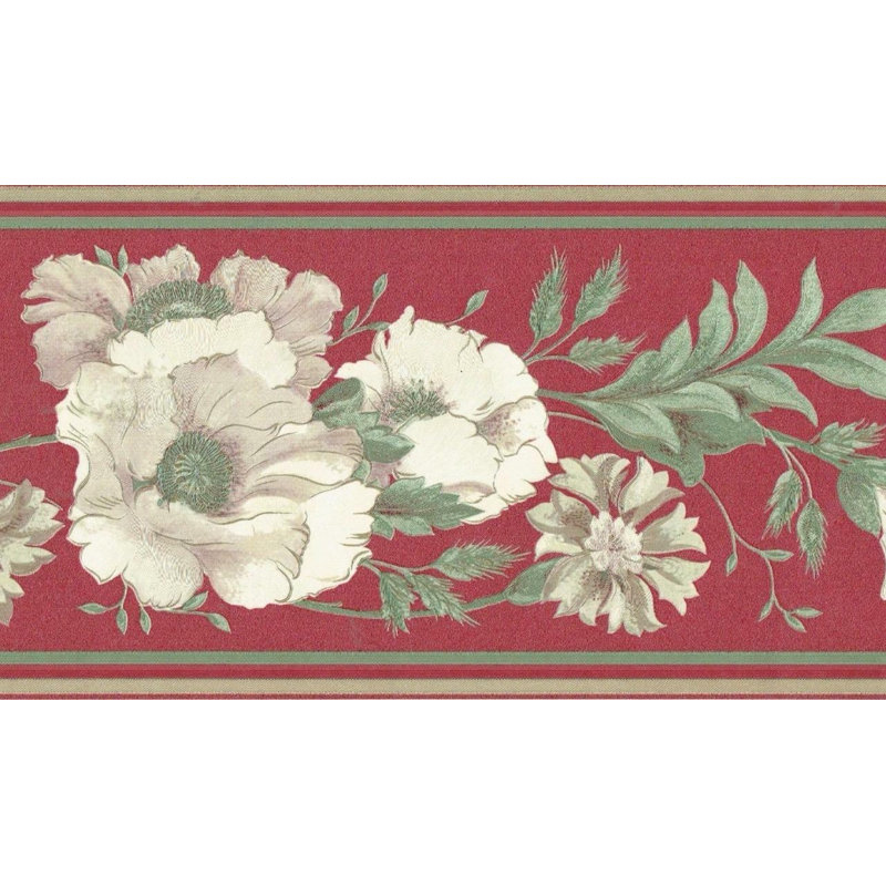Bordure de papier peint l 15 pi x l 7 po Timms Blooming Flowers on Vine