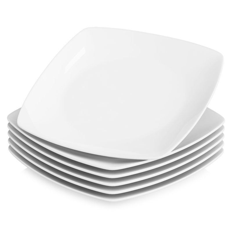 Assiette plate en porcelaine 9,5 "Julia (ensemble de 6)