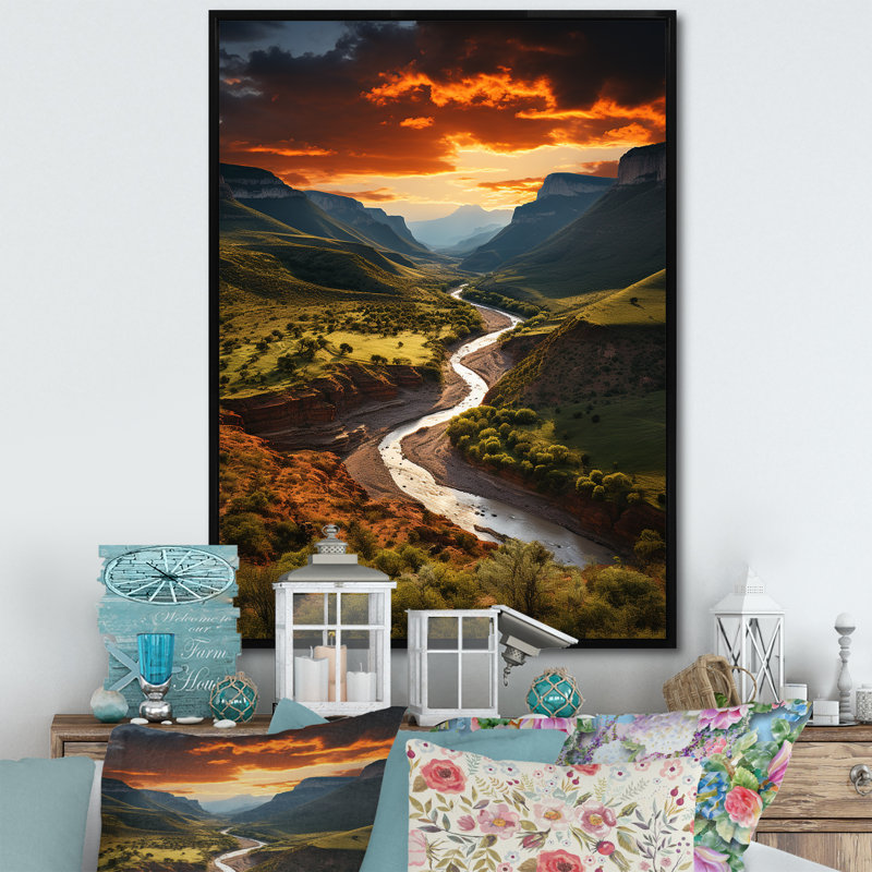 «Beilul Texas Sunset Ultra-Large Angle Landscape Ii», art mural Texas, H 44 po x l 34 po x P 1,5 po, Cadre flottant noir