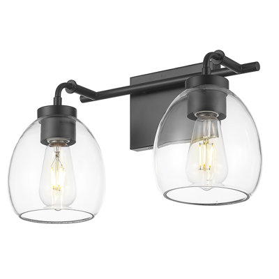 Meuble-lavabo 2 lumières 16 po avec globes en verre transparent Brandon