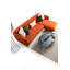 Canapé-lit d'angle moderne, orange, 106,3 po x 66,9 po x 33,5 po | Structure en bois de hêtre et en carton, tissu 100% polyester | Canapé-lit avec dossier amovible, mousse de 28,0 cm, 3 coussins | Élégant et fonctionnel pour tout espace-695589279