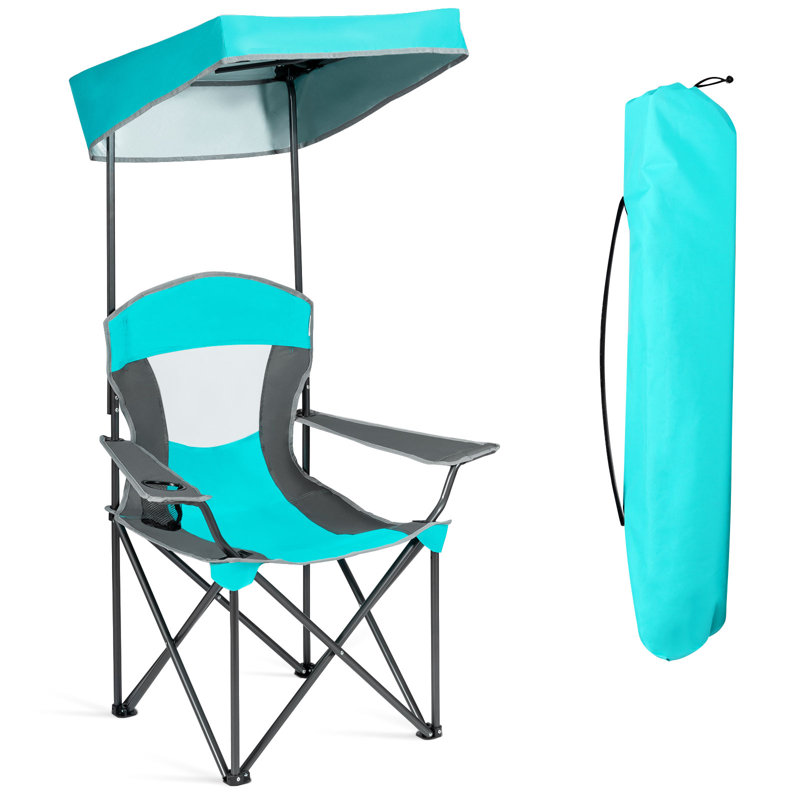 Daddario Folding Camping Chair, Turquoise/Grey