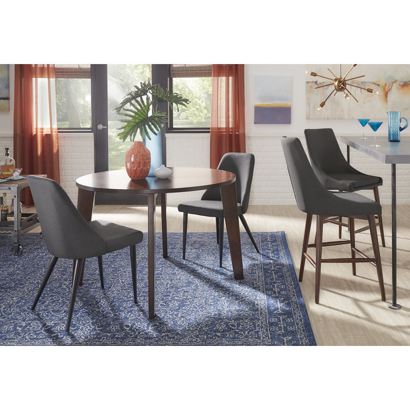Buttars 17.7'' H Linen Upholstered Side Chair, Dark Gray