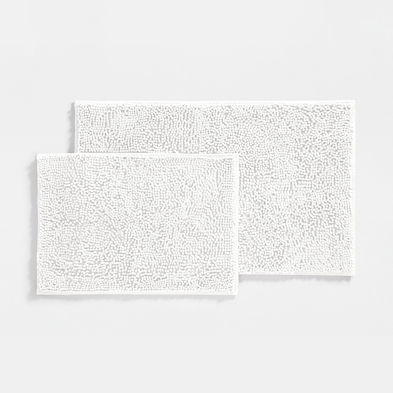 Chenille Bath Mat, Set of 2 - 24" L x 17" W | 34" L x 21" W, White