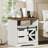 Brisson 23.6"W Farmhouse End Table with 2 Drawers and Charging Station-922986181