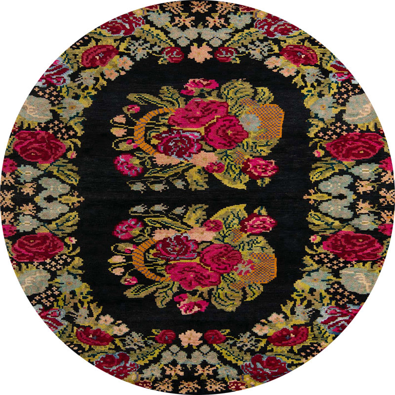 Abstract Indoor Rug, Round 7'