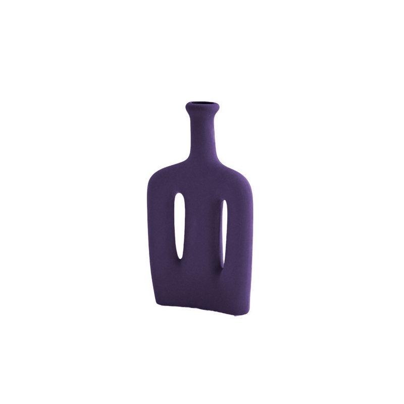 Coryann Ceramic Table Vase, Purple, 13cm H x 5cm W x 20cm D