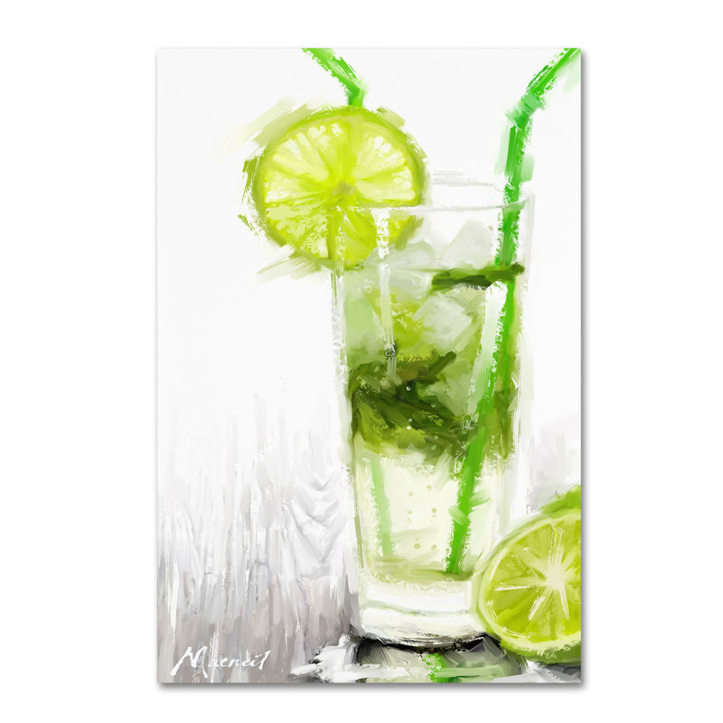 «Green Cocktail» par Armand, reproduction sur toile, H 19 po x l 12 po x P 2 po
