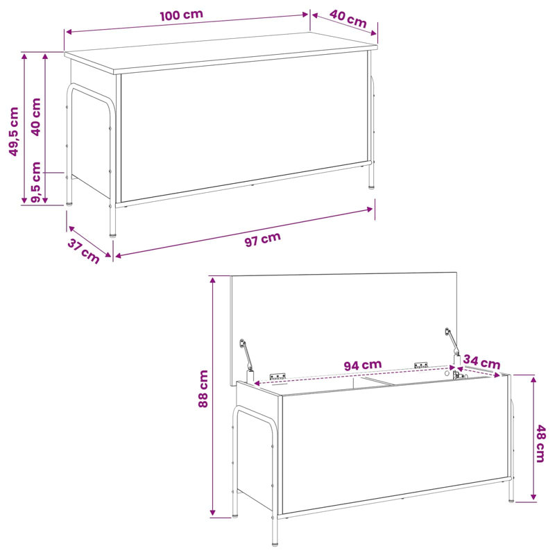 Storage Box, Black Oak