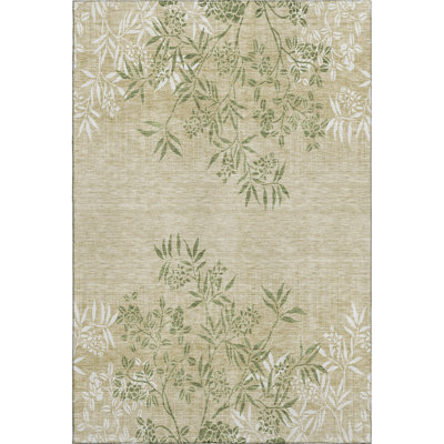 Premium Machine Washable Prisco Khaki Rug