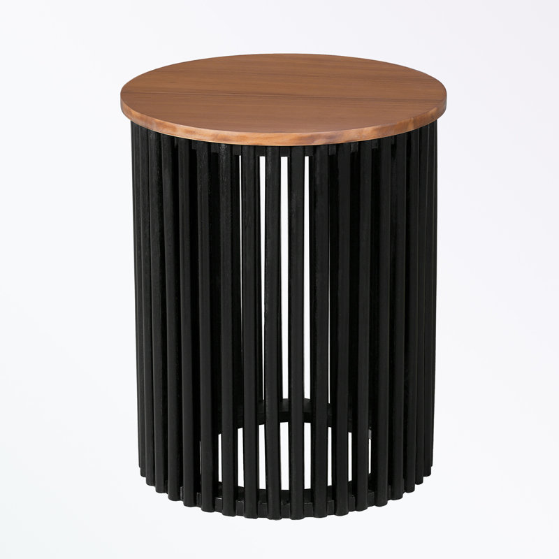 wooden round End table with sturdy base