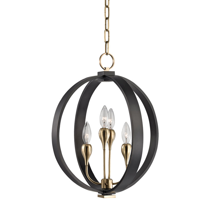 Dresden 4 - Light Dimmable Globe Chandelier, Aged Old Bronze