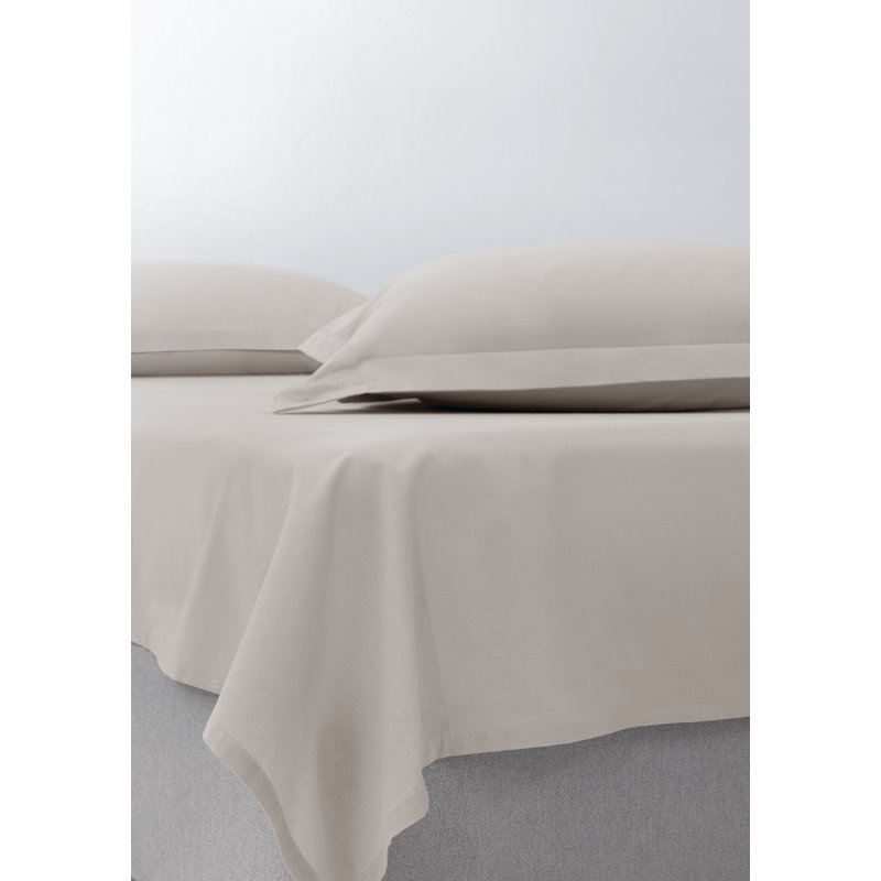 Penny Flat Sheet, Beige, Queen Flat Sheet